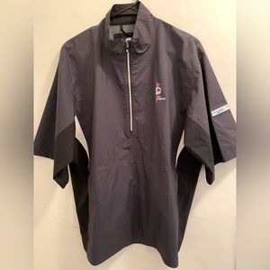 FootJoy DryJoys Mens M Houndstooth Black LD PIERCE Short Sleeve Windbreaker